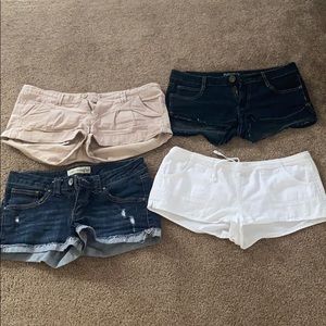 Low rise jean and cotton shorts